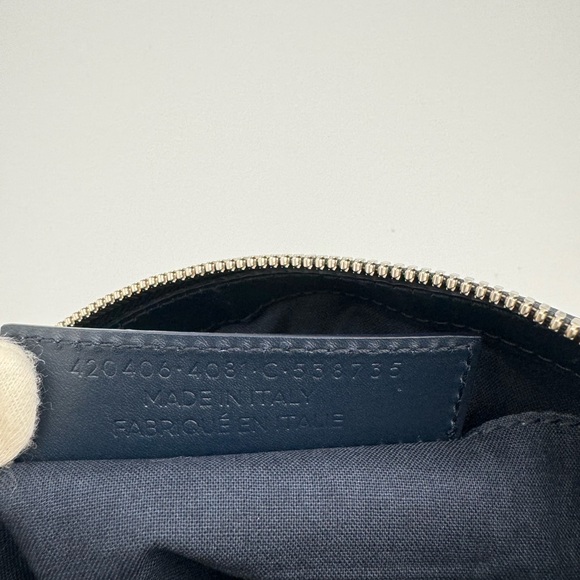 100% Authentic Balenciaga Paris Canvas, Navy Blue Leather Clutch Bag - Picture 8 of 8